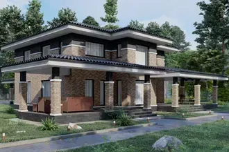 2х-этажный дом в стиле Райта V-EDition 200м2