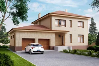 Дом из газоблока с гаражом