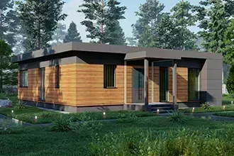 Проект одноэтажного дома 114м2 с плоской крышей