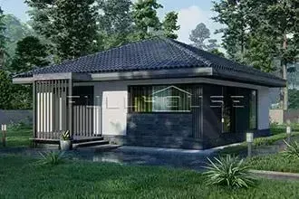 Проект одноэтажного дома из газобетона ERMiTA FH-60 площадью 60м2