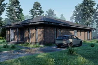 Проект большого одноэтажника для вытянутых участков Maximus 212м2