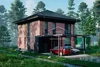 Проект двухэтажного дома из газобетона DOMinanta FH-180 площадью 180м2