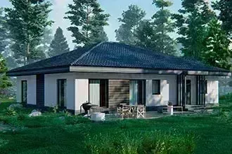 Проект одноэтажного дома из газобетона площадью 145м2 FH-145 Full House