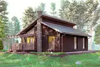 Проект одноэтажного дома из газобетона в скандинавском стиле с 3 спальнями FINestra площадью 90м2