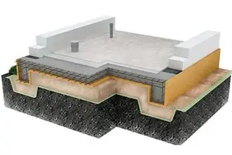 Фундаментная плита с ребрами жесткости вниз