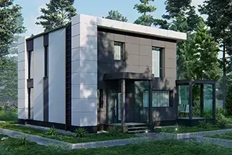 Идеальный проект двухэтажного дома с плоской крышей Status Villa площадью 115м2