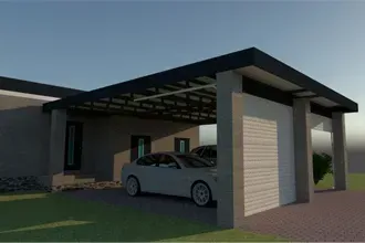 Как построить автонавес на границе с участком? Расстояние навеса от забора