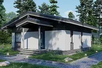 Самый компактный и комфортный проект одноэтажного дома с двумя спальнями CD Compact Dom площадью 60м2