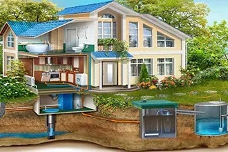 Нестандартная схема подключения канализации в загородном доме