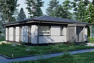 Проект одноэтажного дома из газобетона EDom площадью 115м2