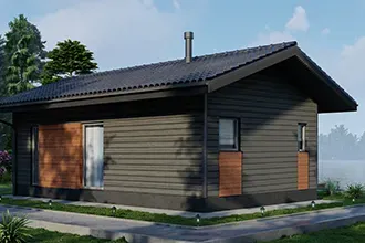 Проект бани из газобетона с одной спальней площадью 49м2