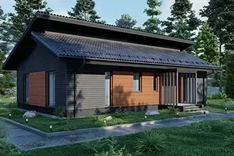 Проект дома с большой гостиной Ecran FinAir 118м2