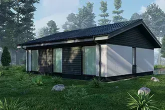 Проект одноэтажного дома со вторым светом Windows Air Master Front 90м2
