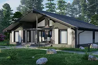 Проект одноэтажного дома в стиле шале SiMetrica Air площадью 124,5м2