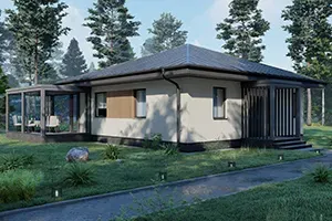 Экономичный и комфортный проект одноэтажного дома ComfortEc 80м2