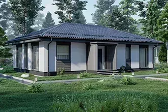 Проект одноэтажного дома из газобетона DOMask площадью 115м2