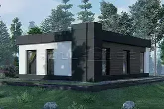 Проект одноэтажного дома с плоской крышей Windows Villa