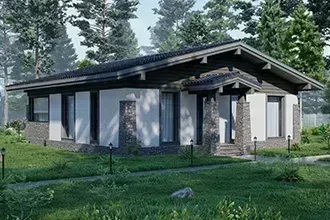 Проект одноэтажного дома  с тремя спальнями FH-114A Optimus ALP