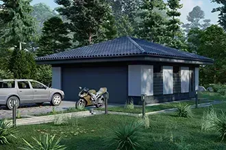 Типовой проект гаража из газобетона MobiVan1