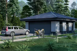 Типовой проект гаража из газобетона MobiVan2