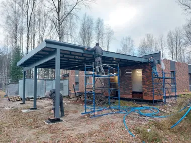 Строительство террасы и автонавеса по проекту UNiT FH-4_5