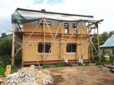 Строительство дома из газобетона по типовому проекту 66-77_6 Строительство дома из газобетона по типовому проекту 66-77_6