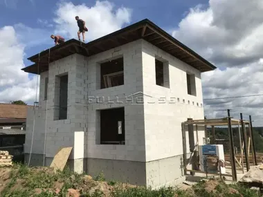 Строительство дома из газобетона по проекту 492А_8