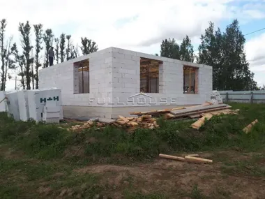 Строительство дома из газобетона по проекту ПА-150В_20
