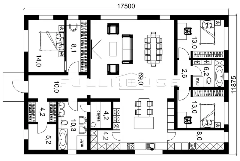 Проект дома FH-172DK DomKrat 172_3