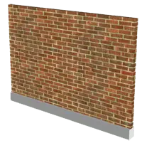 Забор из кирпича глухой